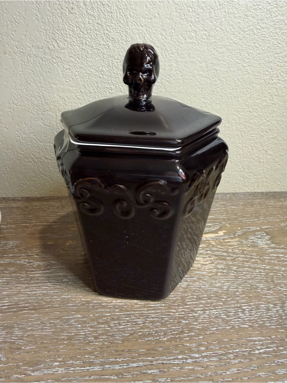 New Threshold Black Candy Jar with Skull